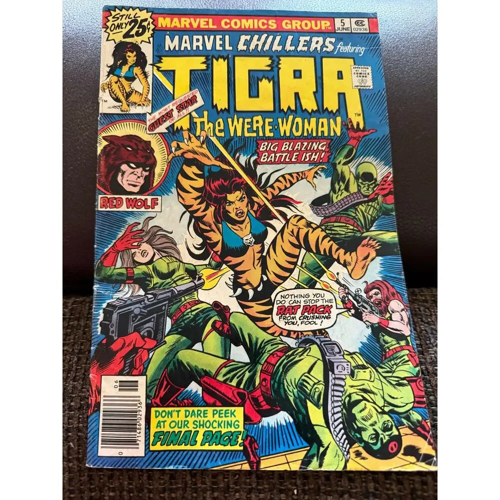Marvel Chillers #5 (June 1976, Marvel Comics) – Tigra the Were-Woman Red Wolf